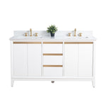 Meuble-lavabo de salle de bain Vanity Art avec lavabo en céramique et plateau en marbre reconstitué