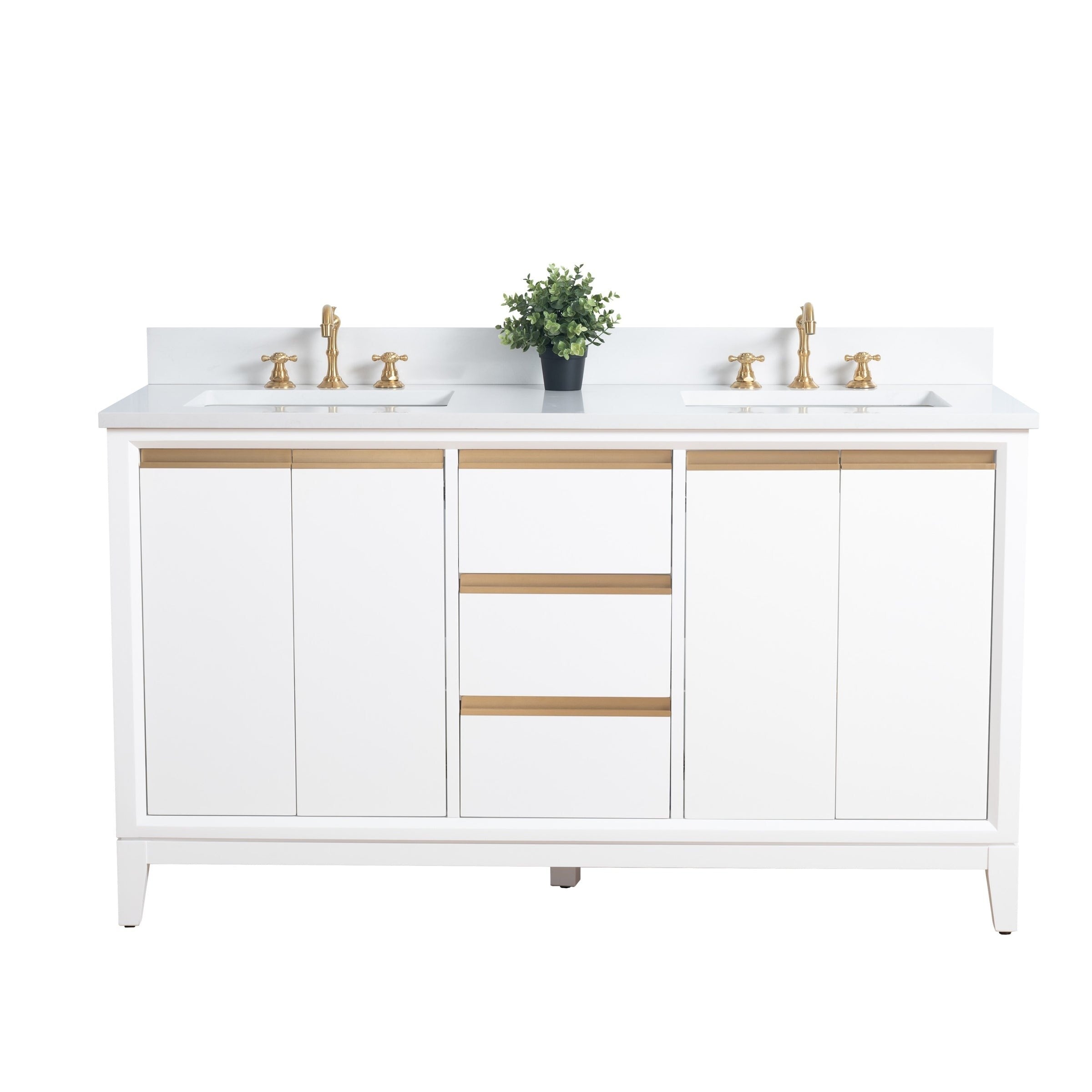 Meuble-lavabo de salle de bain Vanity Art avec lavabo en céramique et plateau en marbre reconstitué