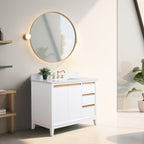 Meuble-lavabo de salle de bain Vanity Art avec lavabo en céramique et plateau en marbre reconstitué