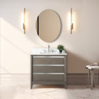 Meuble-lavabo de salle de bain Vanity Art avec lavabo en céramique et plateau en marbre reconstitué