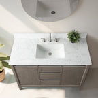 Meuble-lavabo de salle de bain Vanity Art avec lavabo en céramique et plateau en marbre reconstitué