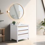 Meuble-lavabo de salle de bain Vanity Art avec lavabo en céramique et plateau en marbre reconstitué