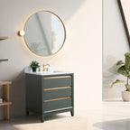 Meuble-lavabo de salle de bain Vanity Art avec lavabo en céramique et plateau en marbre reconstitué