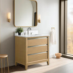 Meuble-lavabo de salle de bain Vanity Art avec lavabo en céramique et plateau en marbre reconstitué