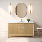 Meuble-lavabo de salle de bain Vanity Art avec lavabo en céramique et plateau en marbre reconstitué