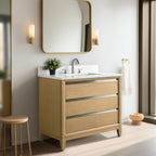 Meuble-lavabo de salle de bain Vanity Art avec lavabo en céramique et plateau en marbre reconstitué