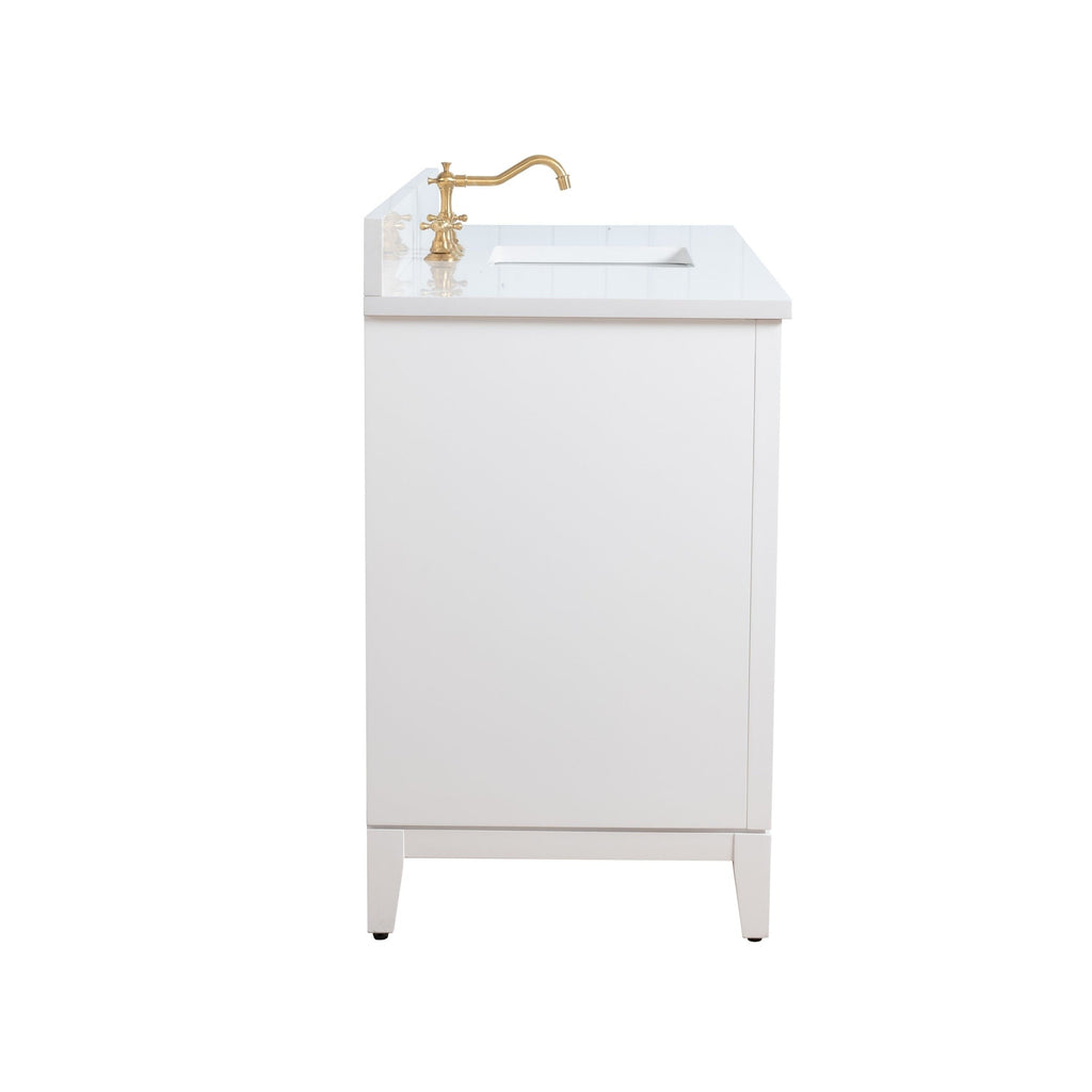 Meuble-lavabo de salle de bain Vanity Art avec lavabo en céramique et plateau en marbre reconstitué