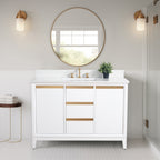 Meuble-lavabo de salle de bain Vanity Art avec lavabo en céramique et plateau en marbre reconstitué