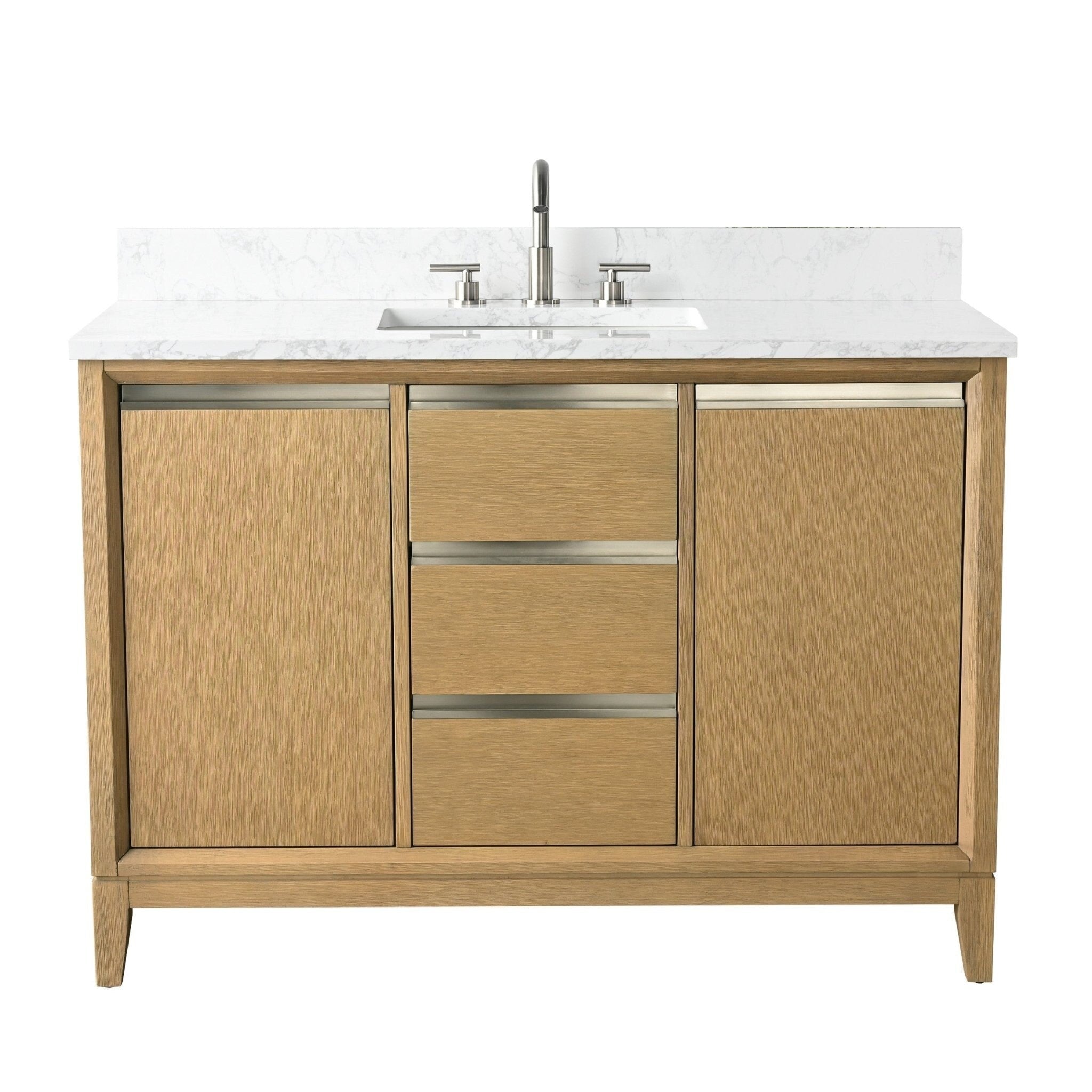Meuble-lavabo de salle de bain Vanity Art avec lavabo en céramique et plateau en marbre reconstitué
