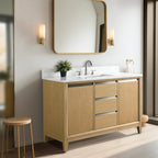 Meuble-lavabo de salle de bain Vanity Art avec lavabo en céramique et plateau en marbre reconstitué