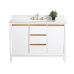 Meuble-lavabo de salle de bain Vanity Art avec lavabo en céramique et plateau en marbre reconstitué