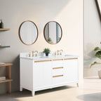 Meuble-lavabo de salle de bain Vanity Art avec lavabo en céramique et plateau en marbre reconstitué