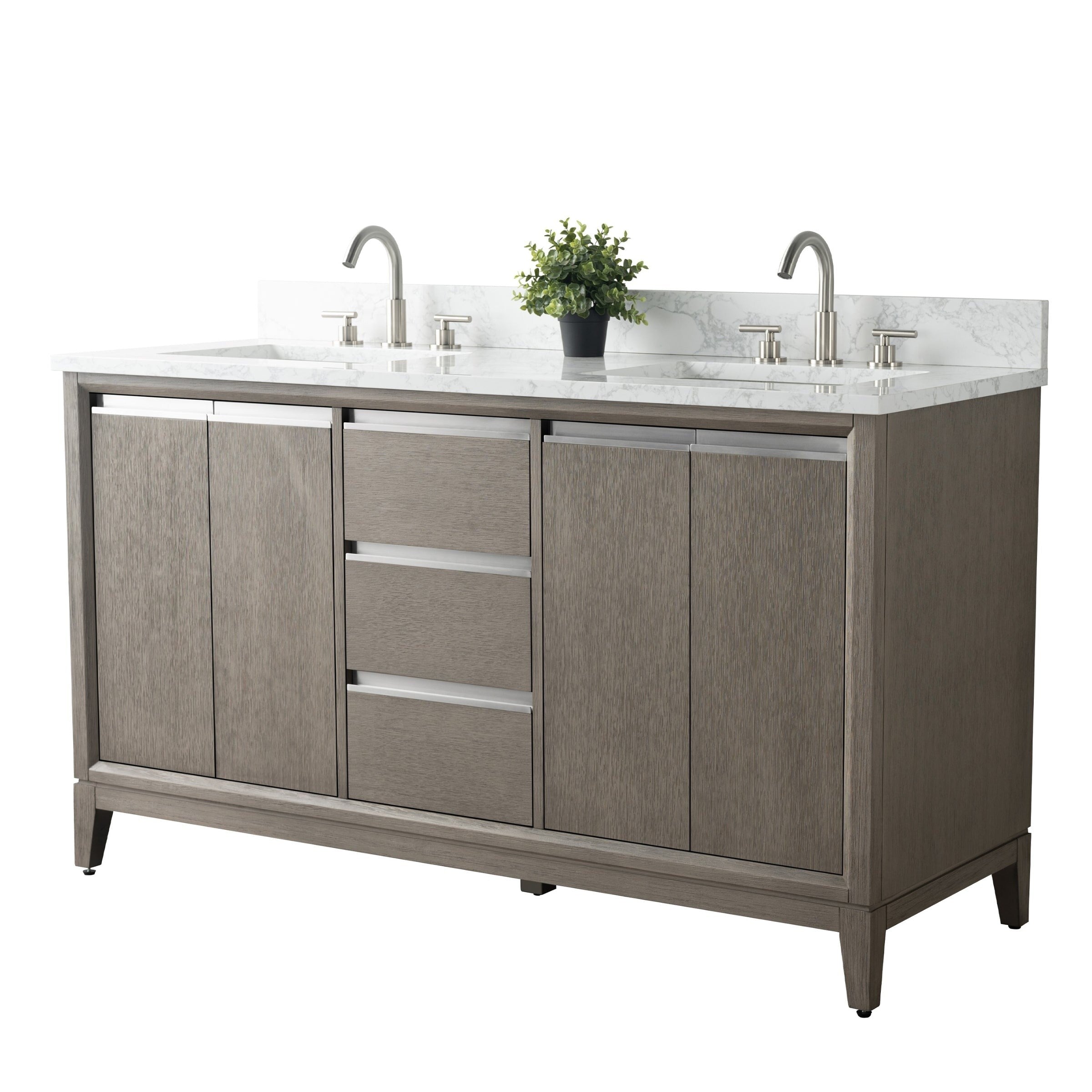 Meuble-lavabo de salle de bain Vanity Art avec lavabo en céramique et plateau en marbre reconstitué