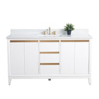 Meuble-lavabo de salle de bain Vanity Art avec lavabo en céramique et plateau en marbre reconstitué
