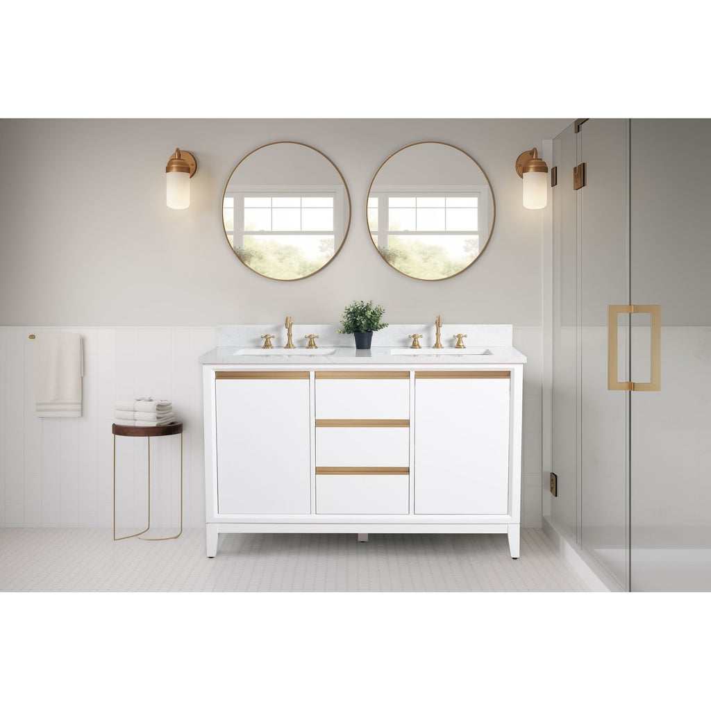 Meuble-lavabo de salle de bain Vanity Art avec lavabo en céramique et plateau en marbre reconstitué