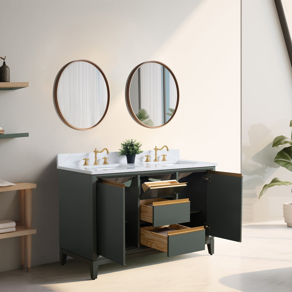 Meuble-lavabo de salle de bain Vanity Art avec lavabo en céramique et plateau en marbre reconstitué