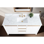 Meuble-lavabo de salle de bain Vanity Art avec lavabo en céramique et plateau en marbre reconstitué