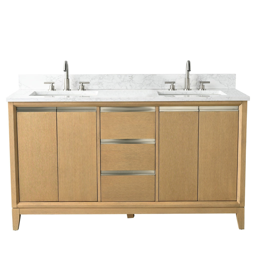 Meuble-lavabo de salle de bain Vanity Art avec lavabo en céramique et plateau en marbre reconstitué
