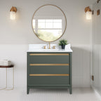 Meuble-lavabo de salle de bain Vanity Art avec lavabo en céramique et plateau en marbre reconstitué