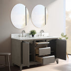 Meuble-lavabo de salle de bain Vanity Art avec lavabo en céramique et plateau en marbre reconstitué