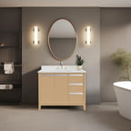 Meuble-lavabo de salle de bain Vanity Art avec lavabo en céramique et plateau en marbre reconstitué