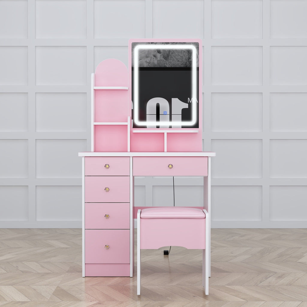 Ensemble de coiffeuse avec miroir et lampe, coiffeuse avec tabouret