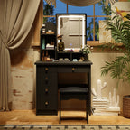 Ensemble de coiffeuse avec miroir et lampe, coiffeuse avec tabouret