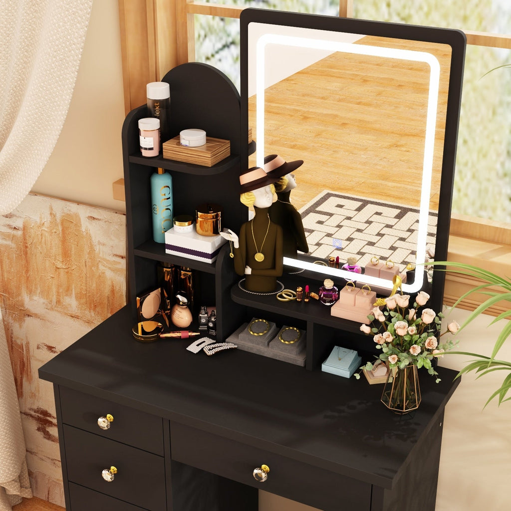 Ensemble de coiffeuse avec miroir et lampe, coiffeuse avec tabouret