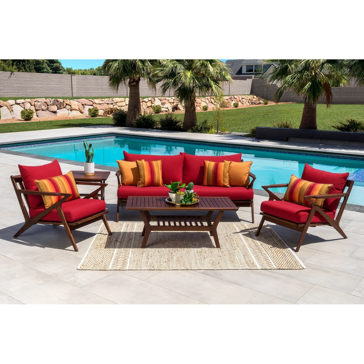 Ensemble de 5 sièges de patio d'extérieur Sunbrella Vaughn
