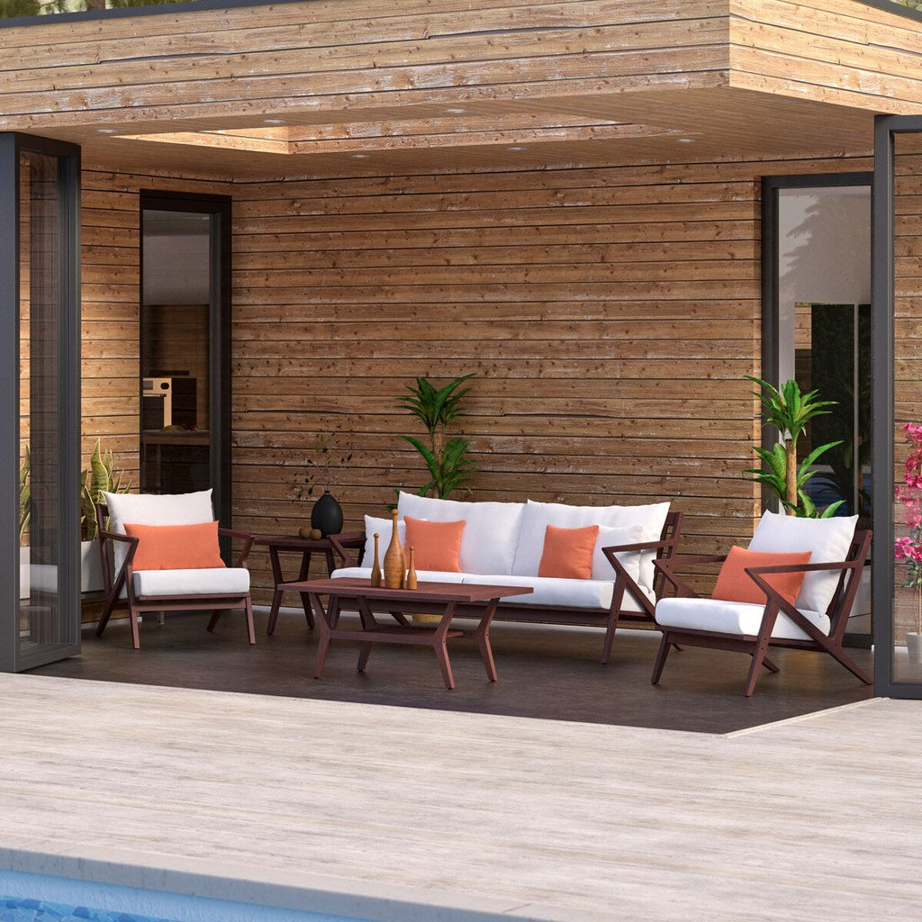 Ensemble de 5 sièges de patio d'extérieur Sunbrella Vaughn