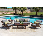 Ensemble de 5 sièges de patio d'extérieur Sunbrella Vaughn