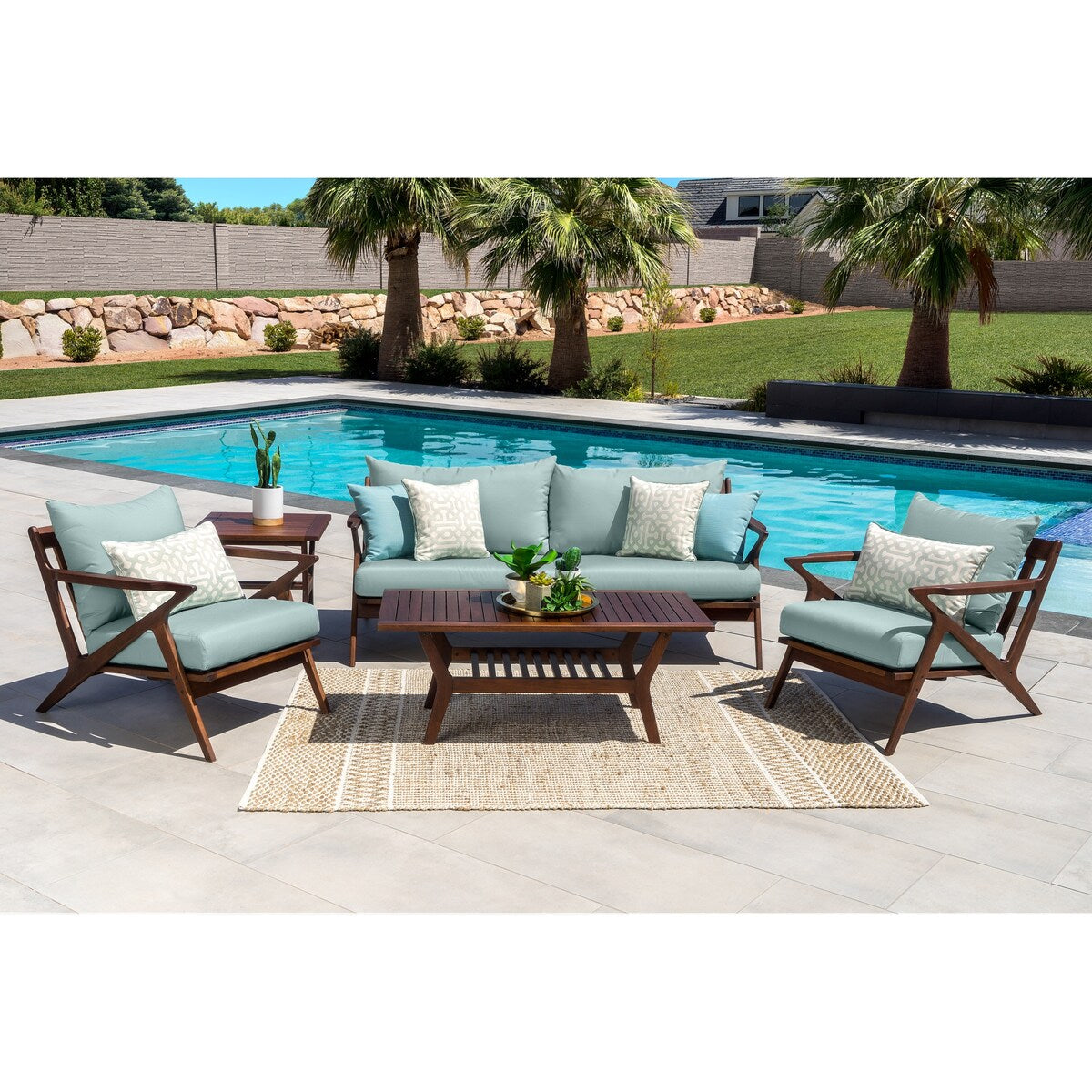 Ensemble de 5 sièges de patio d'extérieur Sunbrella Vaughn