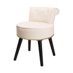 Tabouret de maquillage VEIKOUS avec dossier bas et pieds en bois - 17,3 x 15,7 x 25,1