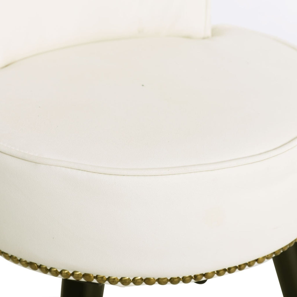 Tabouret de maquillage VEIKOUS avec dossier bas et pieds en bois - 17,3 x 15,7 x 25,1