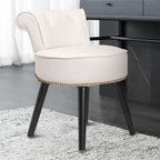 Tabouret de maquillage VEIKOUS avec dossier bas et pieds en bois - 17,3 x 15,7 x 25,1