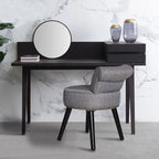 Tabouret de maquillage VEIKOUS avec dossier bas et pieds en bois - 17,3 x 15,7 x 25,1