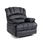 Fauteuil inclinable manuel en velours avec repose-pieds et dossier réglable