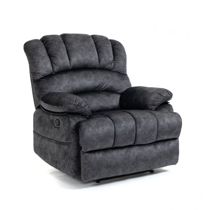 Fauteuil inclinable manuel en velours avec repose-pieds et dossier réglable