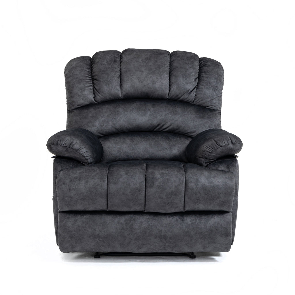 Fauteuil inclinable manuel en velours avec repose-pieds et dossier réglable