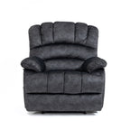 Fauteuil inclinable manuel en velours avec repose-pieds et dossier réglable