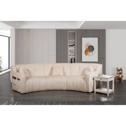 Canapé de sol modulaire symétrique incurvé sans pieds en velours - 127