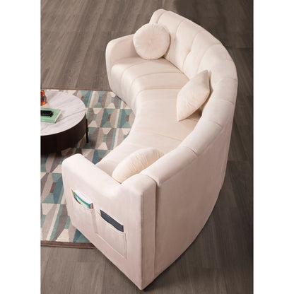 Canapé de sol modulaire symétrique incurvé sans pieds en velours - 127