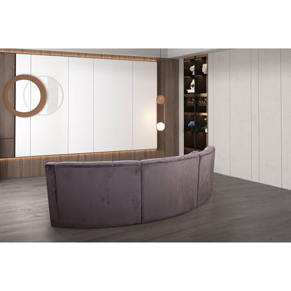 Canapé de sol modulaire symétrique incurvé sans pieds en velours - 127
