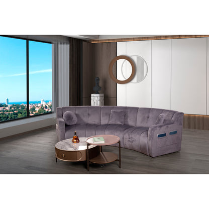 Canapé de sol modulaire symétrique incurvé sans pieds en velours - 127