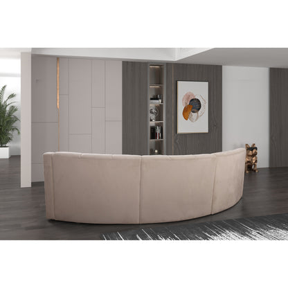 Canapé de sol modulaire symétrique incurvé sans pieds en velours - 127