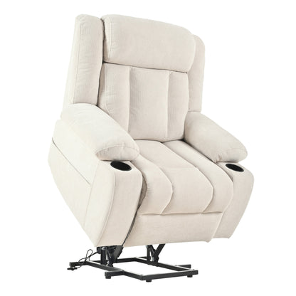 Fauteuil inclinable électrique en velours avec repose-pieds et poche