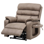 Fauteuil inclinable électrique en velours, double moteur, chauffage, massage et chargeur sans fil