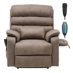 Fauteuil inclinable électrique en velours, double moteur, chauffage, massage et chargeur sans fil