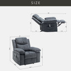 Fauteuil inclinable électrique en velours avec système de massage et de chauffage