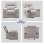 Fauteuil inclinable électrique en velours avec système de massage et de chauffage